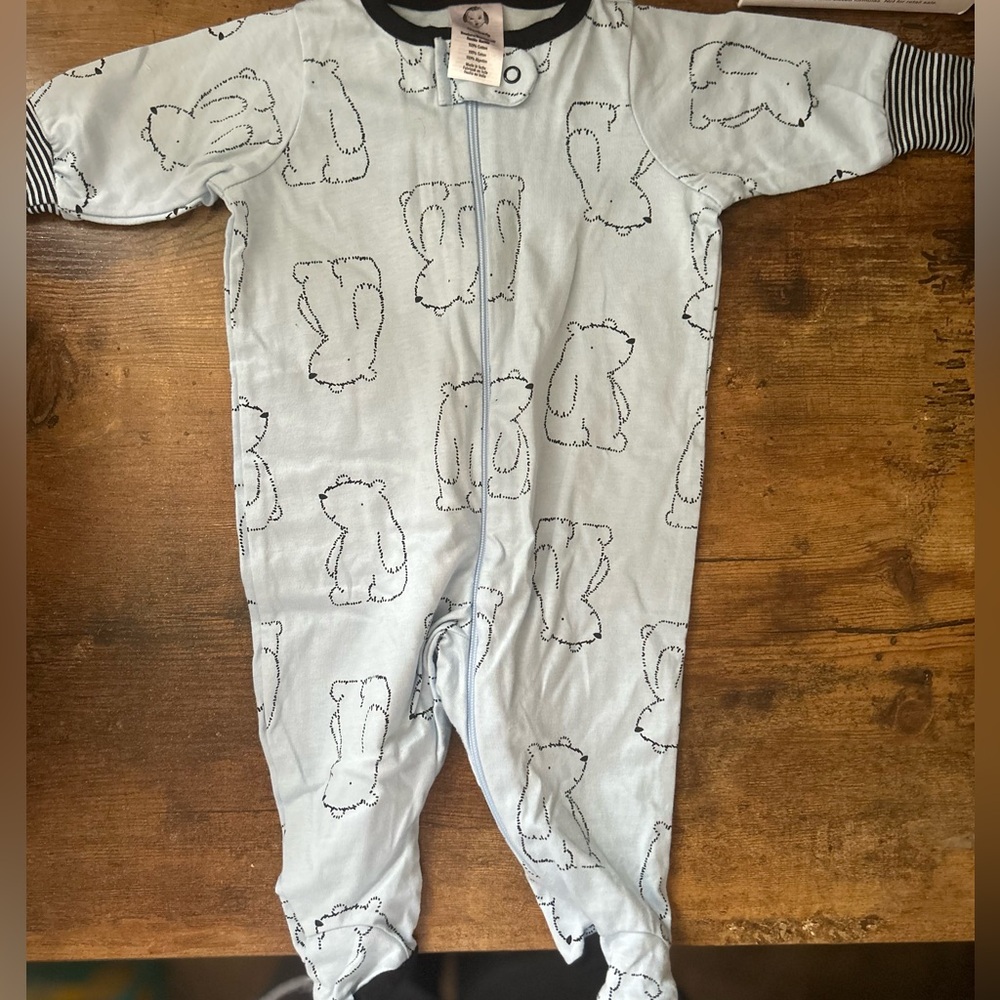 Gerber Light Blue Bear Print Footie